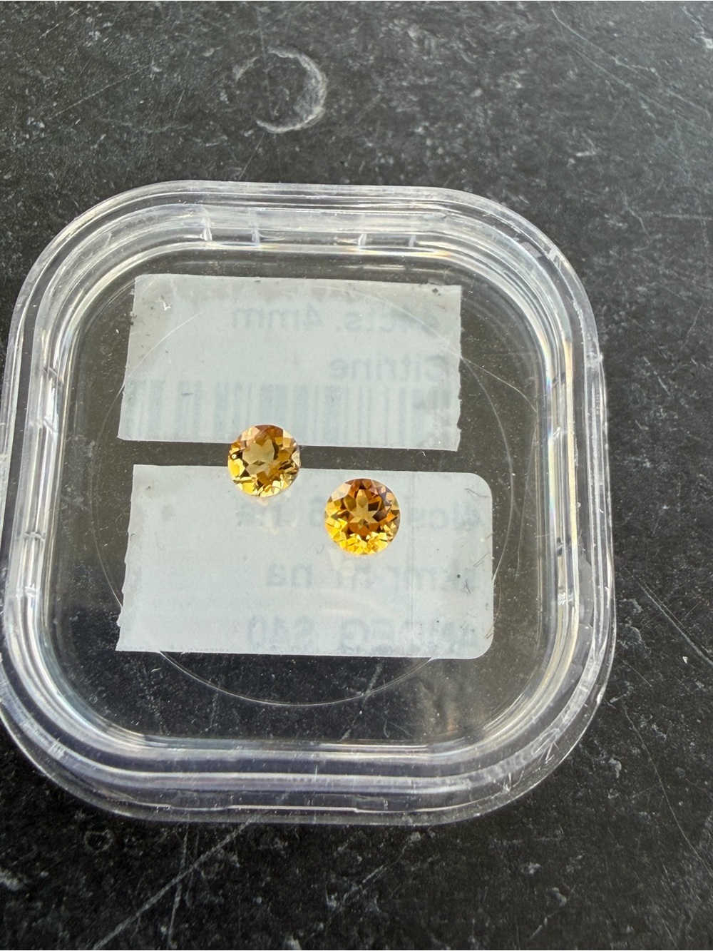 Faceted round citrine 4mm round .44 carats